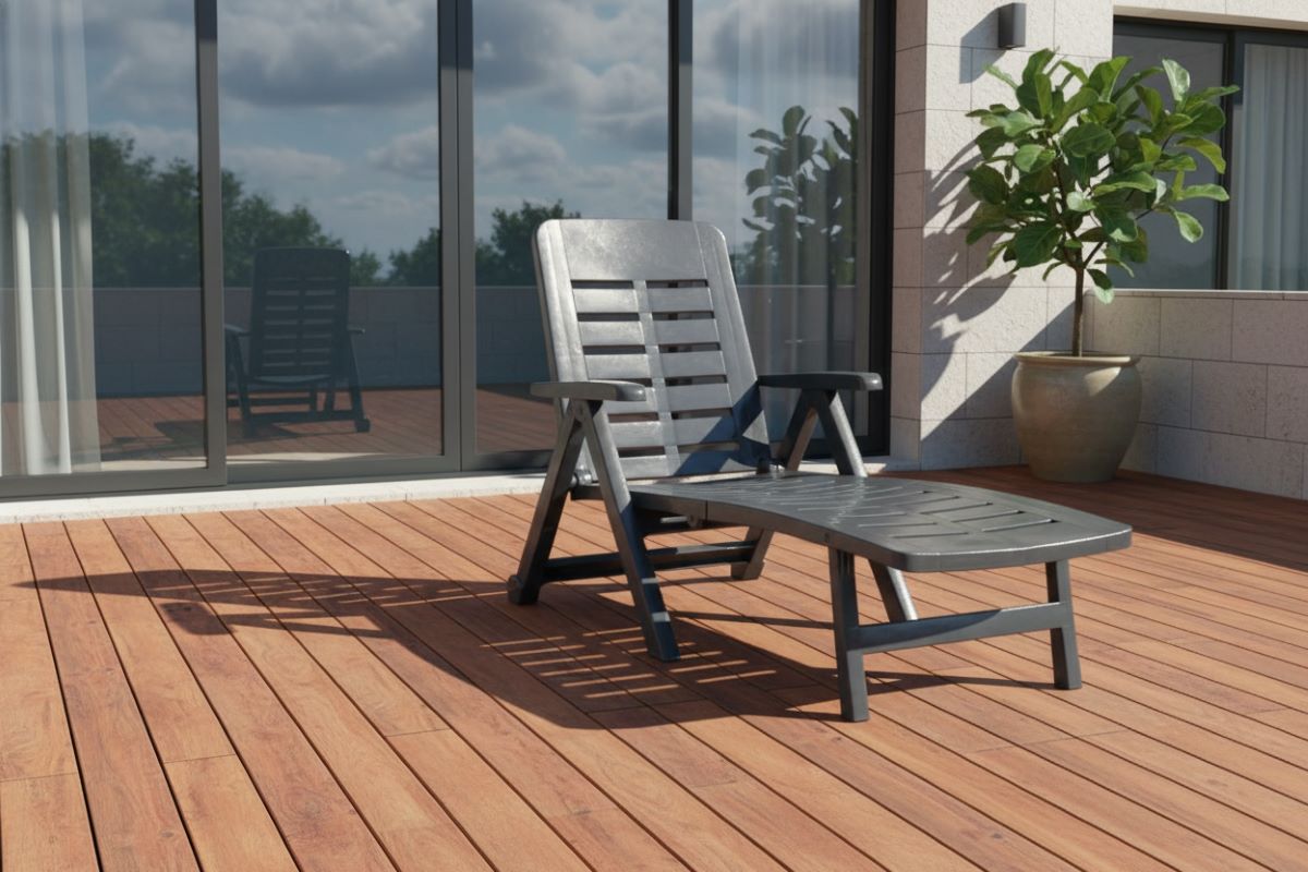 Progarden SMERALDO plastové polohovací lehátko antracit 67